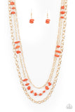 Paparazzi Artisanal Abundance - Orange - Necklace & Earrings - Glitzygals5dollarbling Paparazzi Boutique 