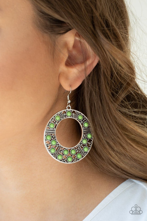 Paparazzi San Diego Samba Green Earrings - Glitzygals5dollarbling Paparazzi Boutique 