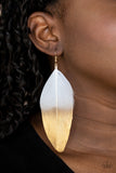 Paparazzi Earrings - Fleek Feathers - White - Glitzygals5dollarbling Paparazzi Boutique 