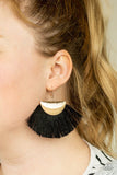 Paparazzi Fox Trap Gold Hook Black Fringe Earrings - Glitzygals5dollarbling Paparazzi Boutique 