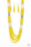 Let It BEAD Yellow Seed Bead Necklace - Paparazzi Accessories Necklaces - Glitzygals5dollarbling Paparazzi Boutique 
