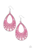 Paparazzi Flamingo Flamenco - Pink - Silver Teardrop Earrings - Glitzygals5dollarbling Paparazzi Boutique 