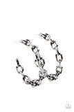 Stronger Together - Black Hoop Earrings - Glitzygals5dollarbling Paparazzi Boutique 