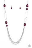 Paparazzi Pleasant Promenade - Purple - Bold Silver Hoops - Necklace & Earrings - Glitzygals5dollarbling Paparazzi Boutique 