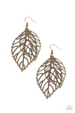 Paparazzi Take It or LEAF It - Brass Earrings - Glitzygals5dollarbling Paparazzi Boutique 