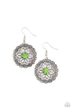 Flower Shop Sparkle Green ~ Paparazzi Earring - Glitzygals5dollarbling Paparazzi Boutique 