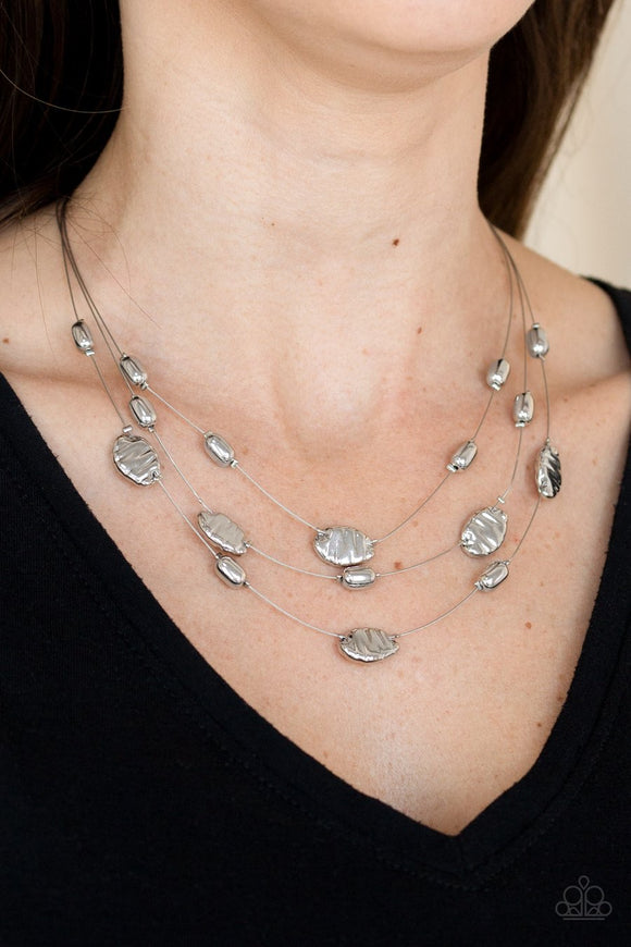 Top ZEN - silver - Paparazzi necklace - Glitzygals5dollarbling Paparazzi Boutique 