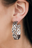 Paparazzi Just a Whim Silver Hoop Earrings - Glitzygals5dollarbling Paparazzi Boutique 