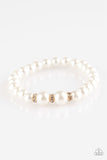 Paparazzi Radiantly Royal - Gold - White Pearls and Rhinestones - Bracelet - Glitzygals5dollarbling Paparazzi Boutique 