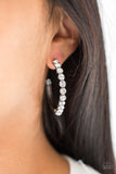 Paparazzi My Kind of Shine Black Gunmetal Rhinestone Hoop Earrings - Glitzygals5dollarbling Paparazzi Boutique 