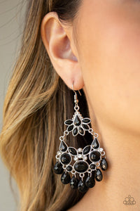 Paparazzi Garden Dream - Black Beads - White Rhinestones - Earrings - Glitzygals5dollarbling Paparazzi Boutique 