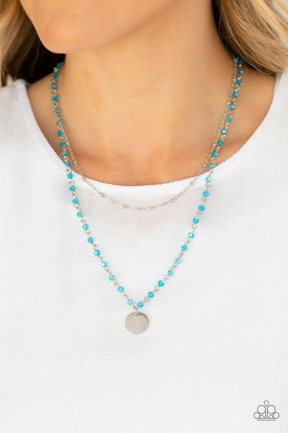 Paparazzi Dainty Demure - Blue - Beaded Strand Shimmery Layers - Necklace & Earrings - Glitzygals5dollarbling Paparazzi Boutique 