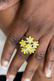 Paparazzi Blooming Bouquets - Ring Yellow - Glitzygals5dollarbling Paparazzi Boutique 