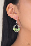 Paparazzi Sugary Shine - Green Rhinestones - Silver Hoop Earrings - Glitzygals5dollarbling Paparazzi Boutique 