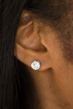 Paparazzi Just in Timeless White Blockbuster Earrings - Glitzygals5dollarbling Paparazzi Boutique 