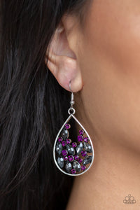 Paparazzi Cash or Crystal? - Purple - Smoky Marquise Rhinestones - Silver Teardrop Earrings - Glitzygals5dollarbling Paparazzi Boutique 