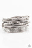 Paparazzi Taking Care of Business Silver Gray Urban Bracelet - Glitzygals5dollarbling Paparazzi Boutique 