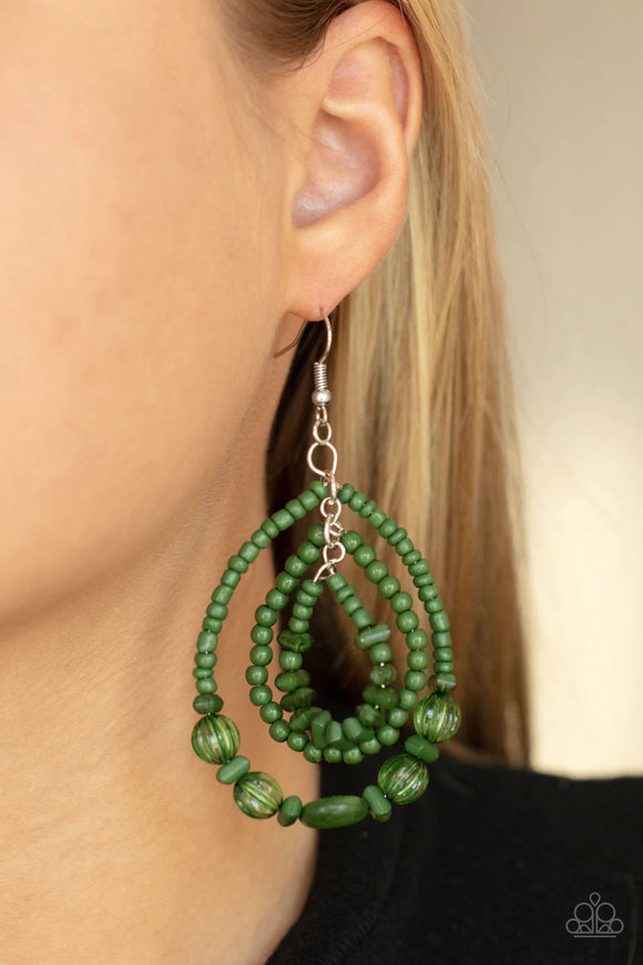 Prana Party - green - Paparazzi earrings - Glitzygals5dollarbling Paparazzi Boutique 