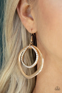 Paparazzi Earring ~ Spinning With Sass - Gold - Glitzygals5dollarbling Paparazzi Boutique 