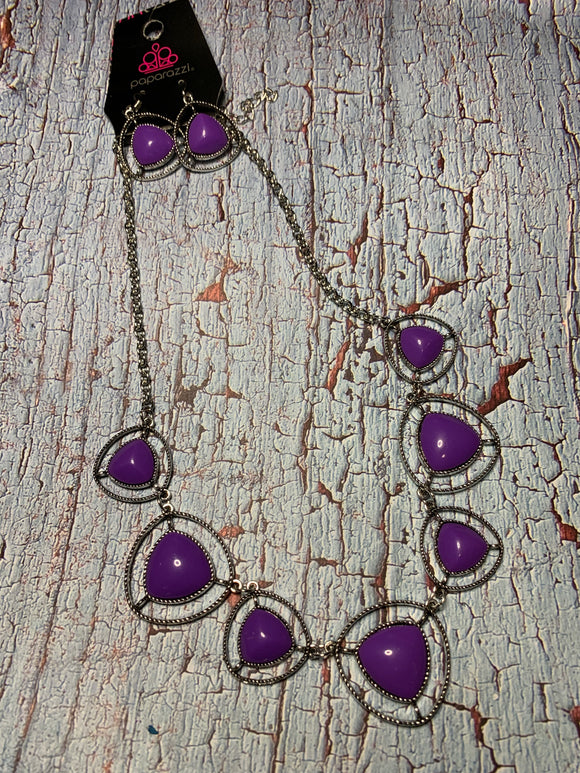 Paparazzi Make a Point Purple Necklace Exclusive - Glitzygals5dollarbling Paparazzi Boutique 