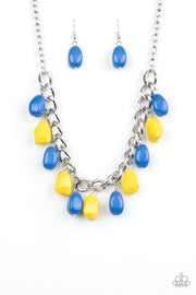 Paparazzi “Take The COLOR Wheel!” Multi Necklace Blue and Yellow - Glitzygals5dollarbling Paparazzi Boutique 